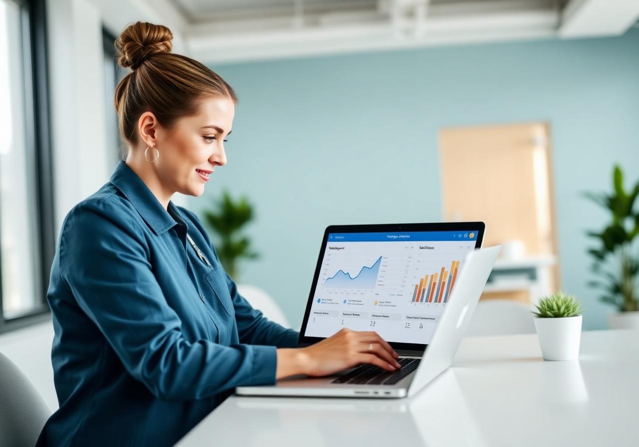 Care team member reviewing a wellness analytics dashboard